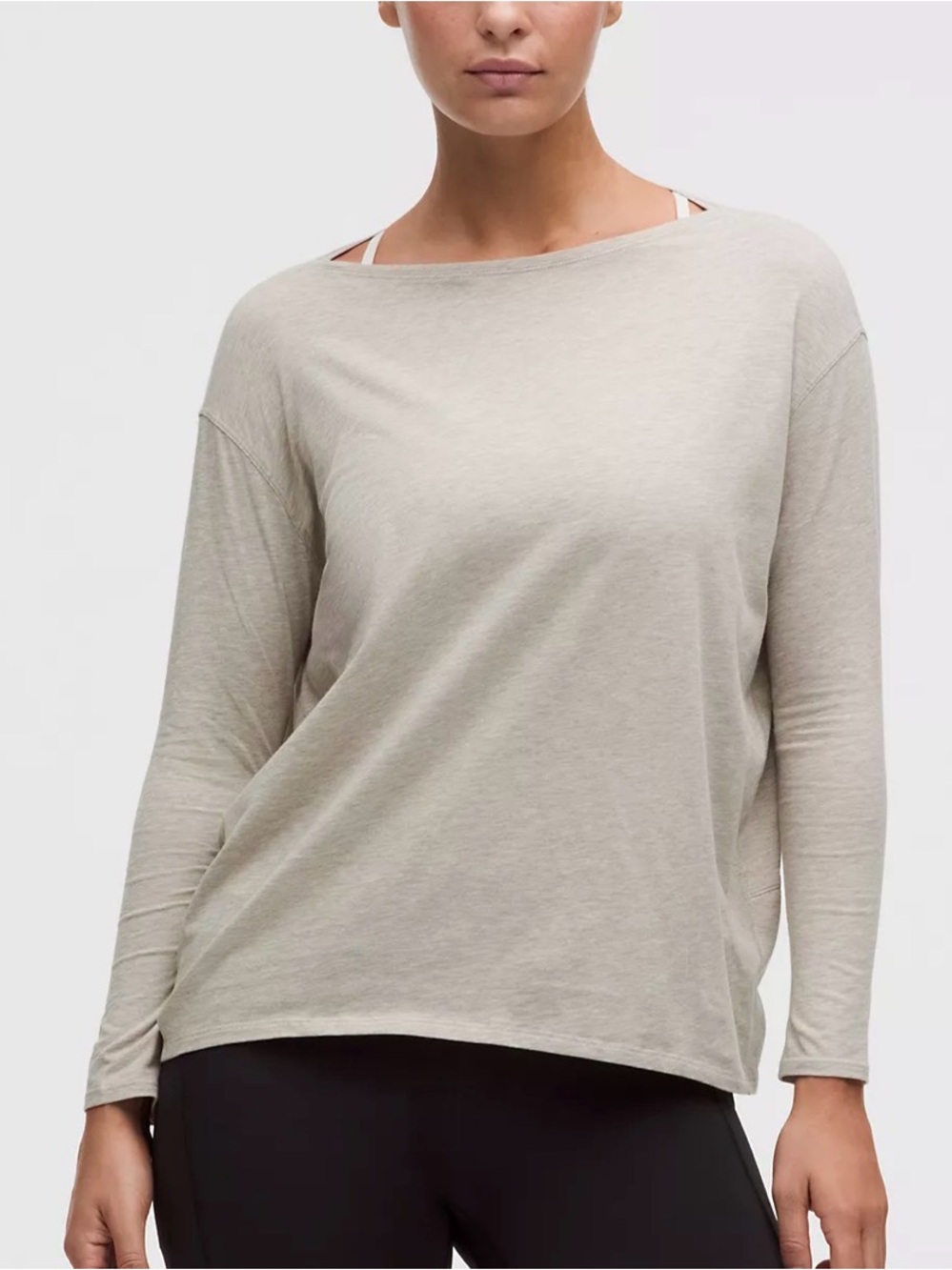 lululemon athletica Relaxed Boatneck Long-Sleeve Top in Light gray